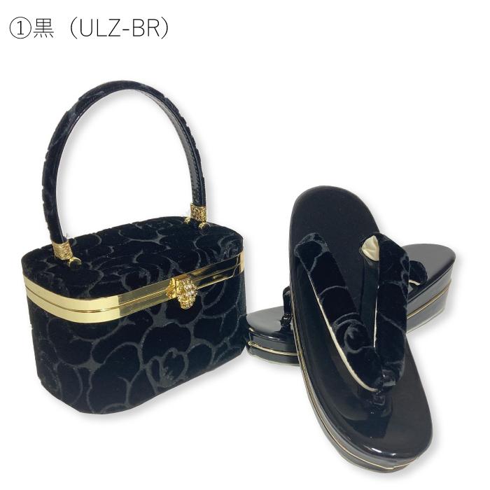 草履バッグ Fサイズ ベロア 薔薇 バラ ぞうり 草履 バッグ セット 女性