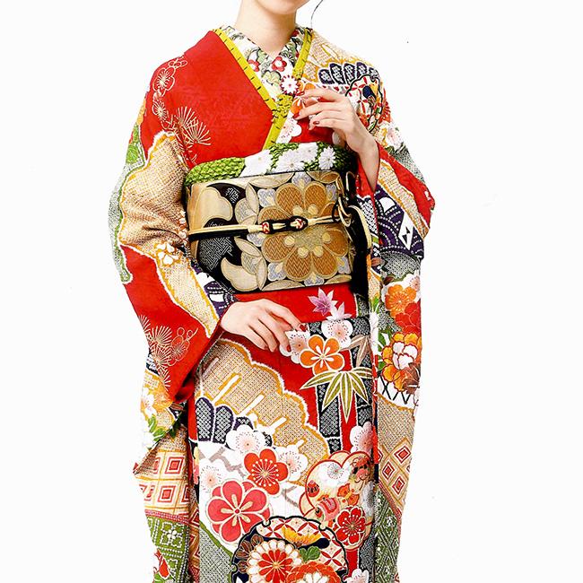 kimono cafe（キモノカフェ） 振袖用 重ね衿 つまみ細工のお花付き