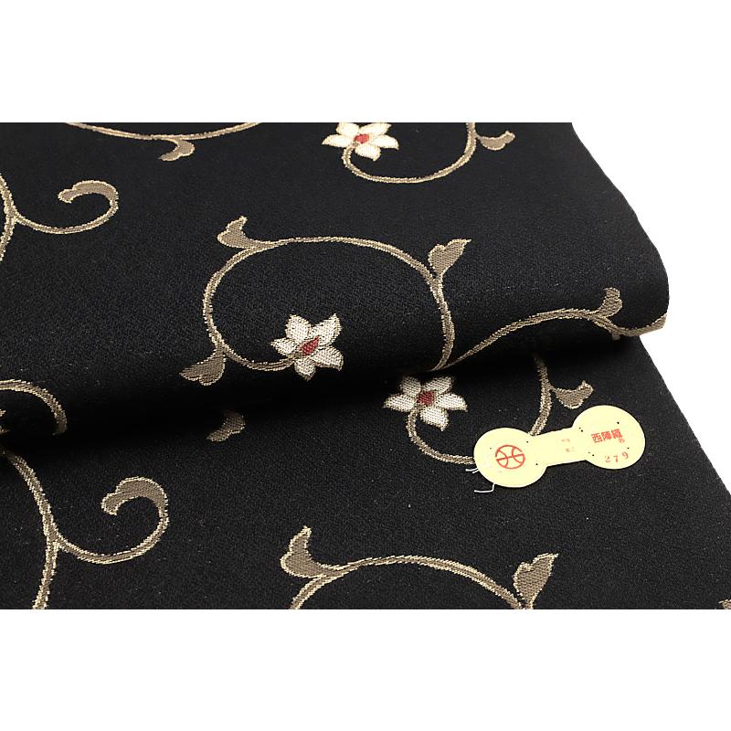 石原さとみ さん 着用柄 名古屋帯 西陣織 弥栄織物 正絹 黒地 金 金糸