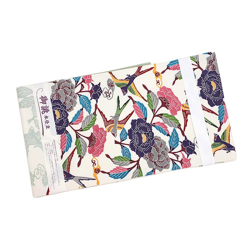 栗山吉三郎 名古屋帯 栗山紅型 和染紅型 紅型染 薄抹茶色 緑 山葵色 燕