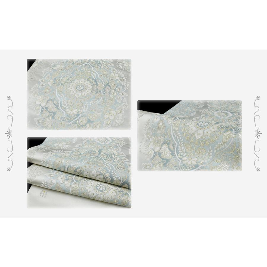 袋帯 唐織 正絹 洛陽織物 西陣織 白銀地 立枠 宝彩文 唐草 金糸 未