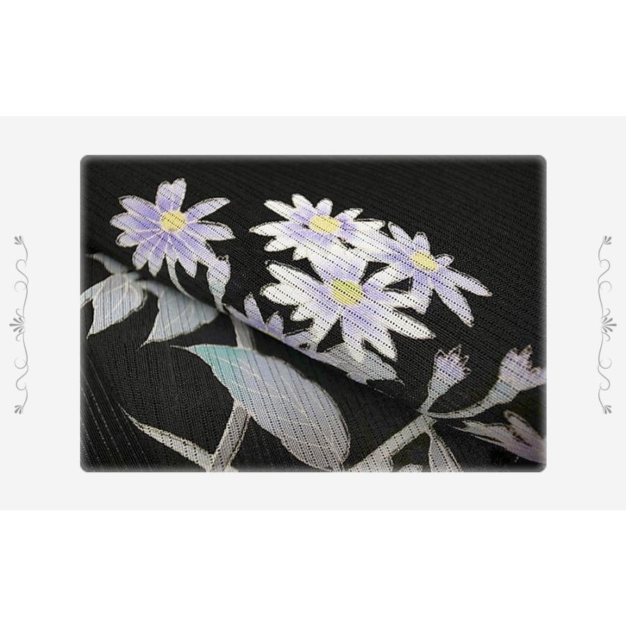 名古屋帯 夏物 カジュアル 十日町友禅 秀美 都忘れ 絽塩瀬 正絹 新品