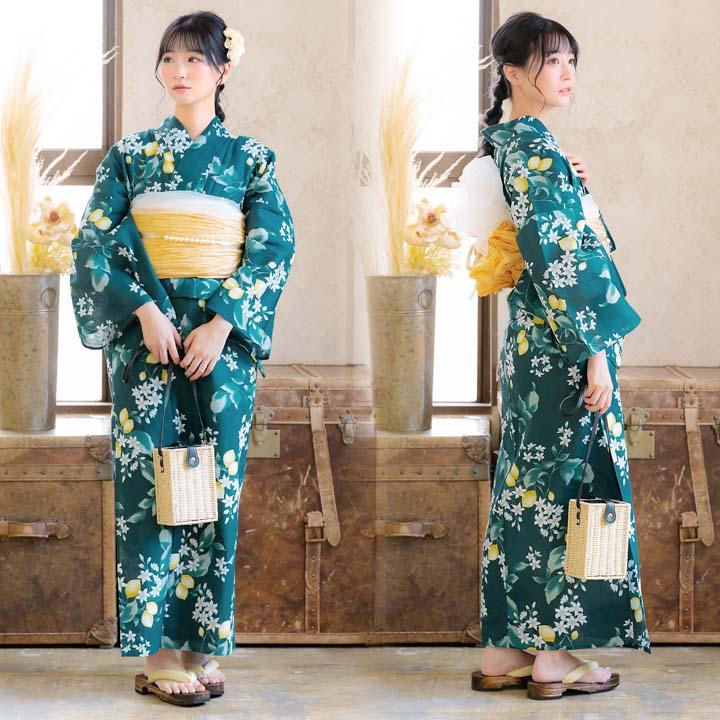 KIMONOMACHI 浴衣セット レディース 大人可愛い 浴衣3点セット（浴衣＋