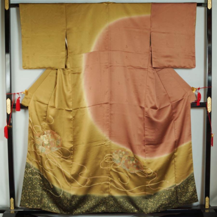 着物セット スワトウ刺繍 訪問着・袋帯 2点 セット 金撒きに文箱模様