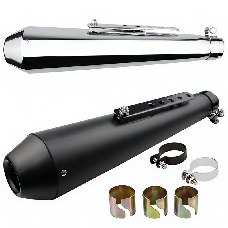 バイク 汎用 メガホン マフラー 差込内径36-45mm 全長36-450mm