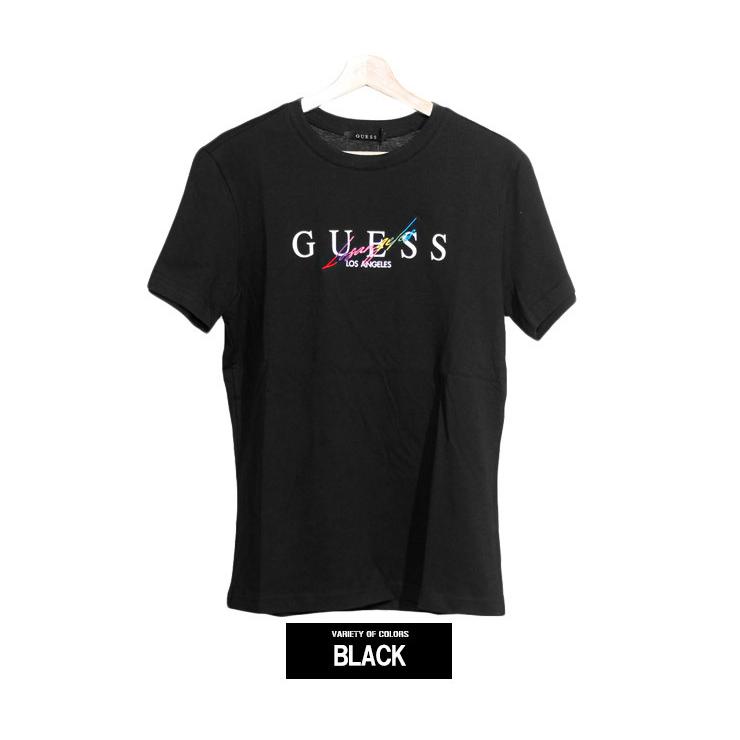 GUESS（ゲス） 半袖 Tシャツ メンズ カラフル 刺繍 ロゴ プリント