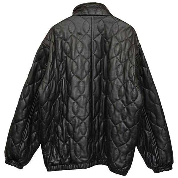 ケボズ KEBOZ スタンドカラーキルティングレザージャケット ブラック