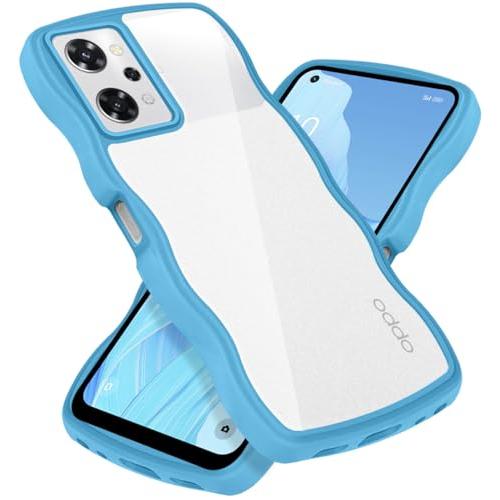 クリア OPPO Reno9 A/OPPO Reno7 A ケース かわいい 波状フレーム