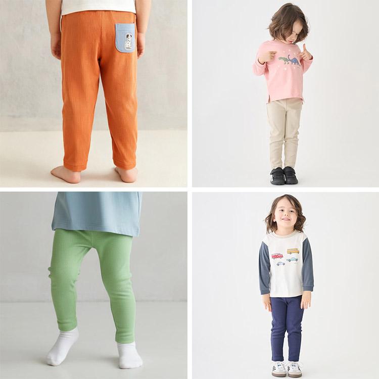 petit main 爆買 レギンス2枚セット 男の子 ロングパンツ 10分丈 2P
