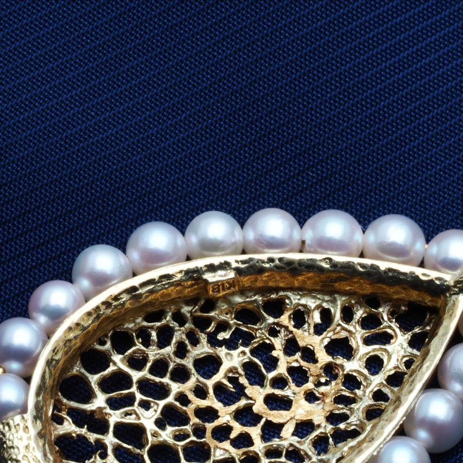 K18 シルバー 18金 コンビ アコヤパール 真珠 天使 ペンダント