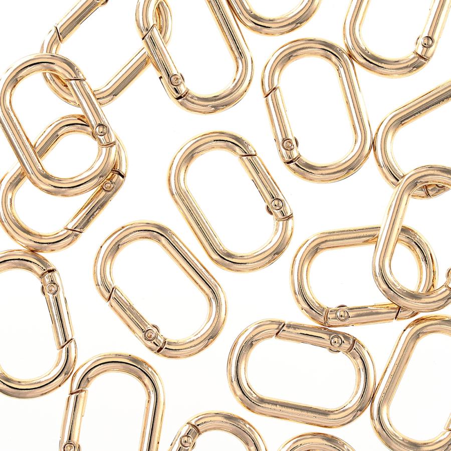 カラビナ 楕円 ゴールド 20個 KC金 オーバル キーホルダー