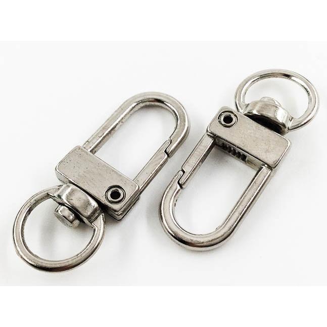 ナスカン シルバー 30個 薄型 銀 回転 フック アクセサリー