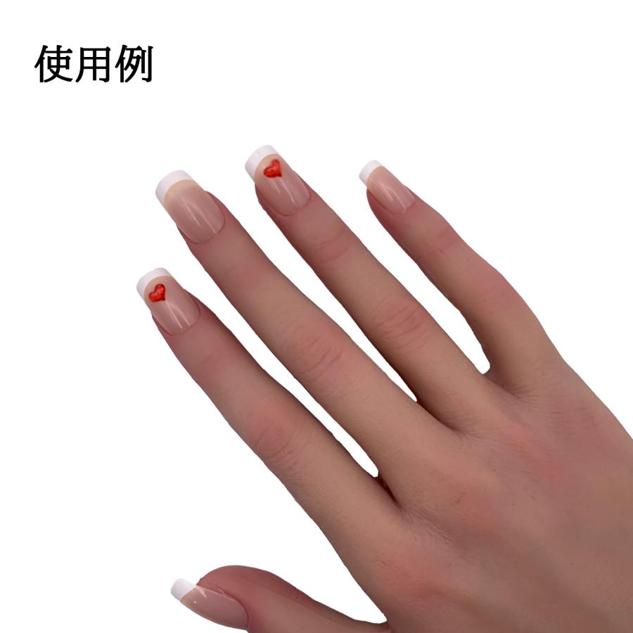 ネイルパーツ ハート 赤 5mm クリア 50個 3D 立体 小さめ カボション