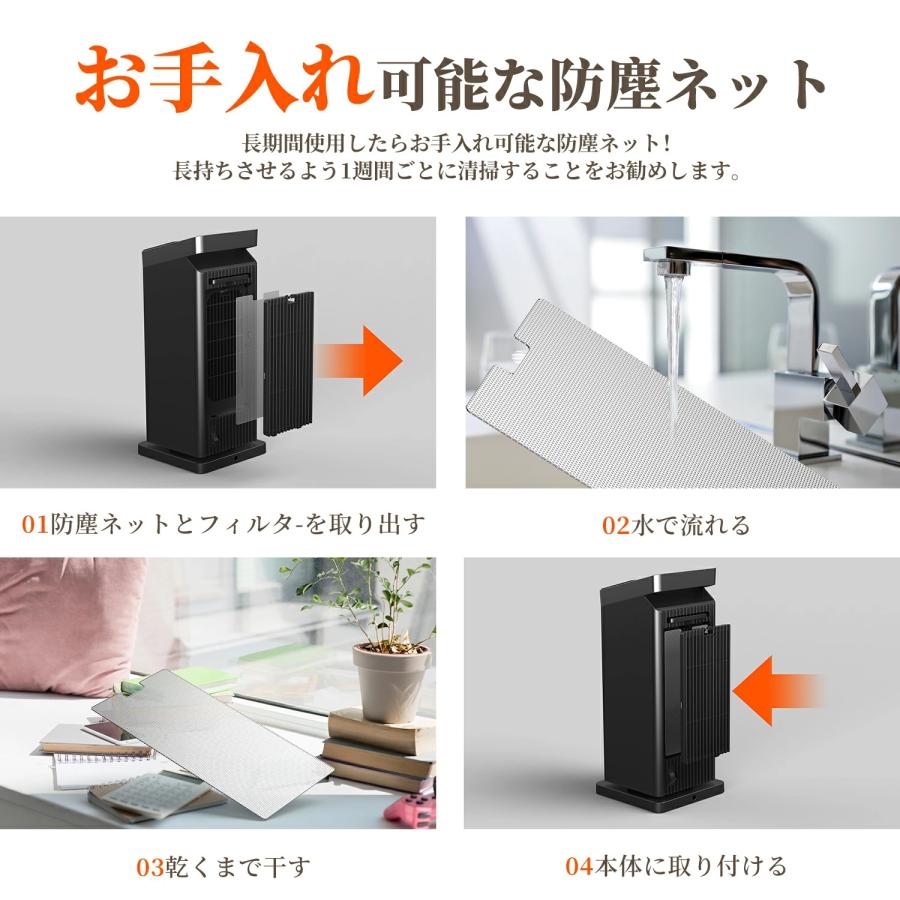 Kloudic 【クーポンで5490円】セラミックヒーター 小型 省エネ 速暖