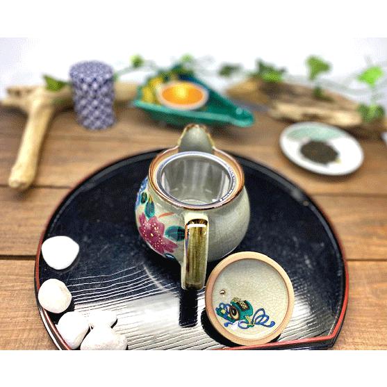 九谷焼 高級 陶磁器 急須 大 和桜 裏絵(Kutani teapot)おしゃれ 手描き