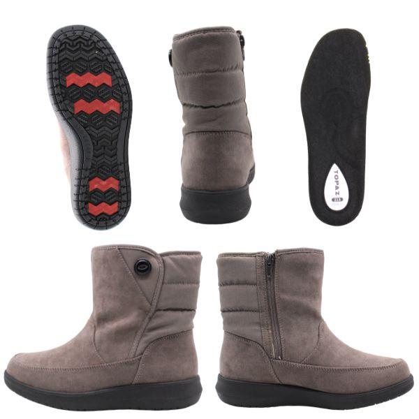 TOPAZ（トパーズ） ブーツ レディース 靴 黒 ブラック カーキ ミドル丈