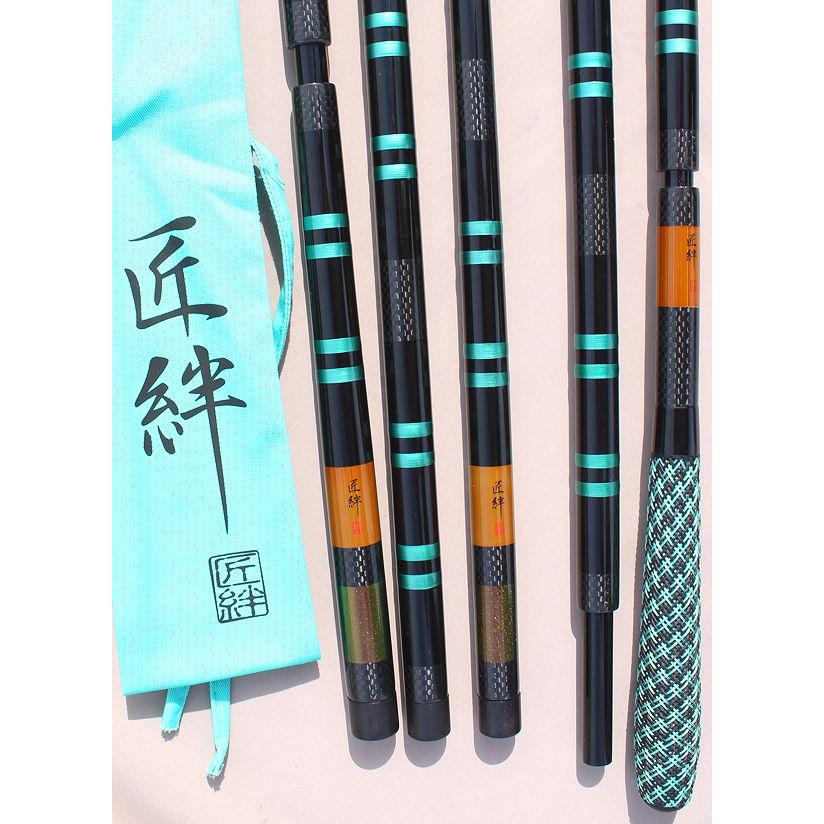 7尺から25尺！匠絆 マジックブルーモデル 竿掛け3本 タモの柄2