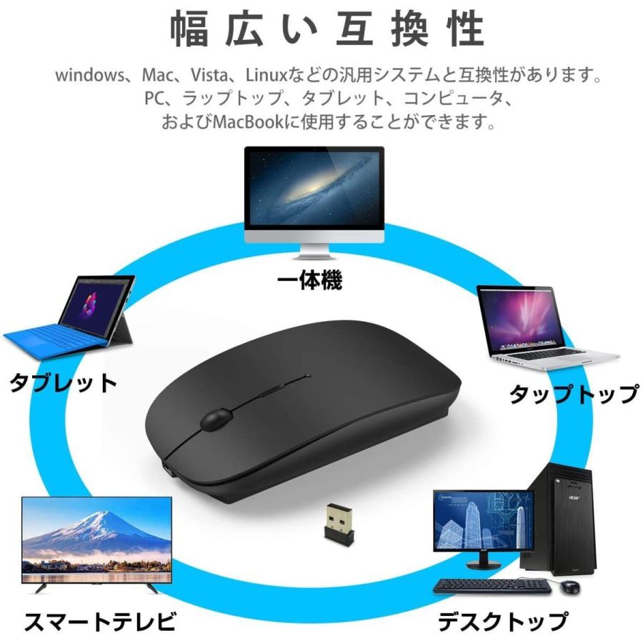 BLENCK マウス ワイヤレスマウス 無線 超静音 バッテリー内蔵 充電式