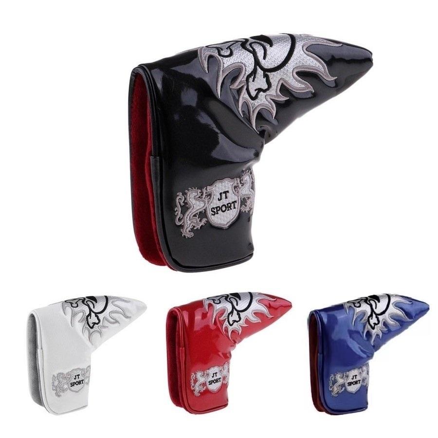 ゴルフ ヘッドカバー パターカバー マグネット付け ピンタイプ スカル