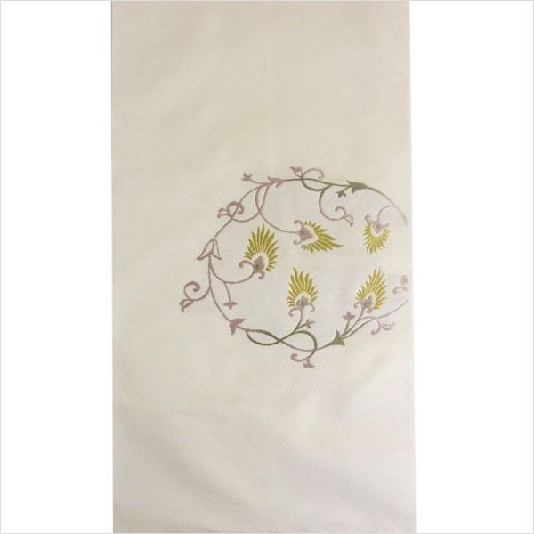 名古屋帯 正絹 白 唐草 〜丸更紗文様〜 クリーム 京玉響 西陣織