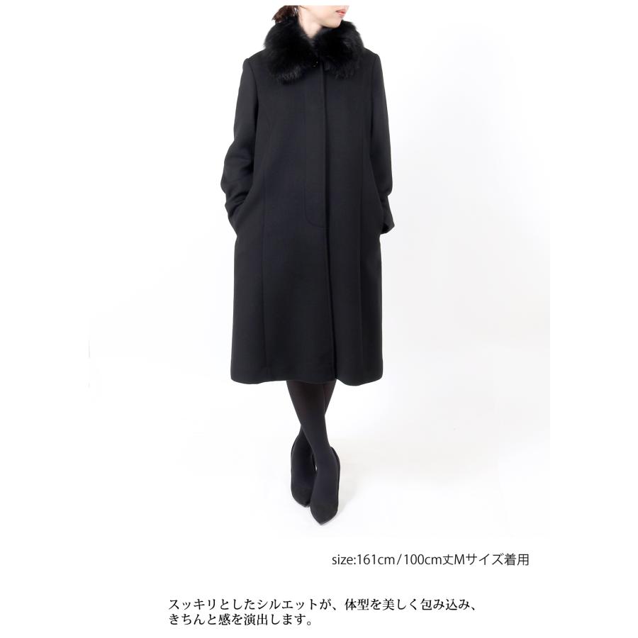 カシミヤ入り フォーマルコート レディース 女性 ファー付き 310