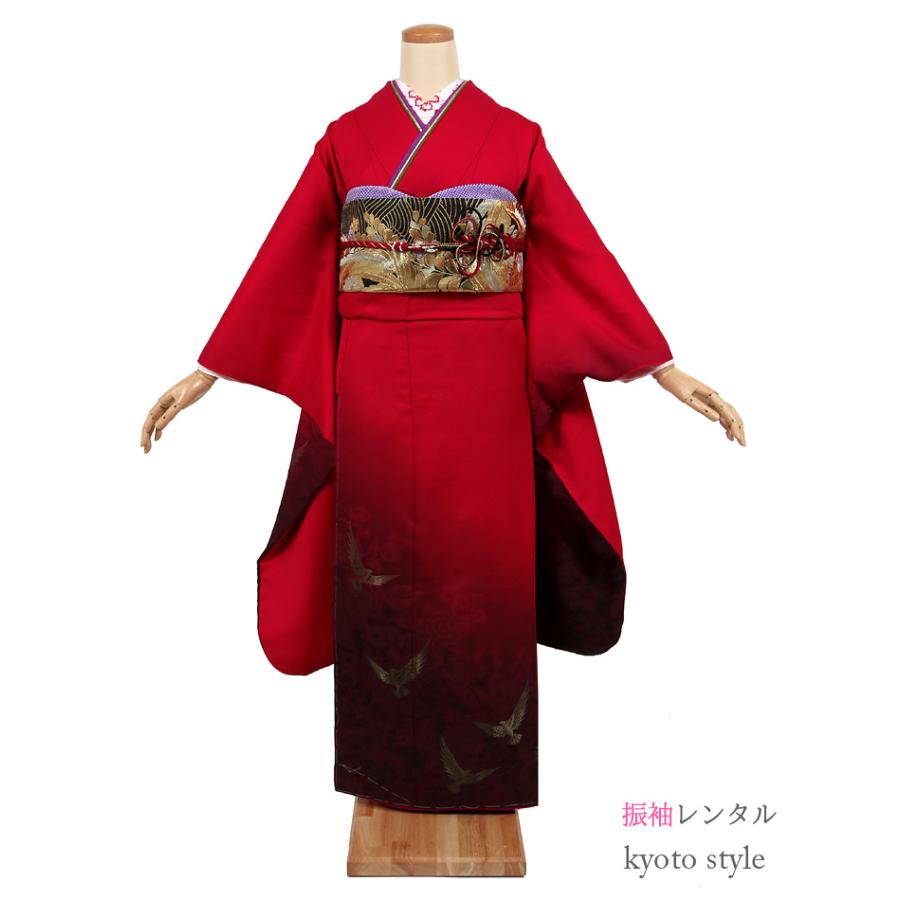 振袖 レンタル セット 小柄 成人式 結婚式 卒業式 結納 きもの 着物 赤
