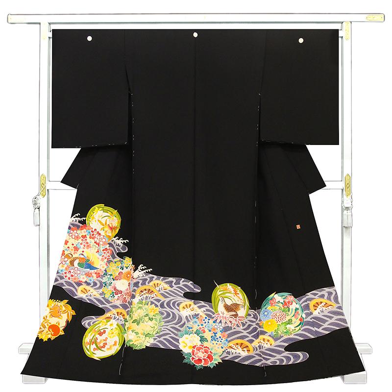 記念感謝祭【仕立無料】本加賀友禅伝統的工芸品手描加賀五彩染☆花鳥