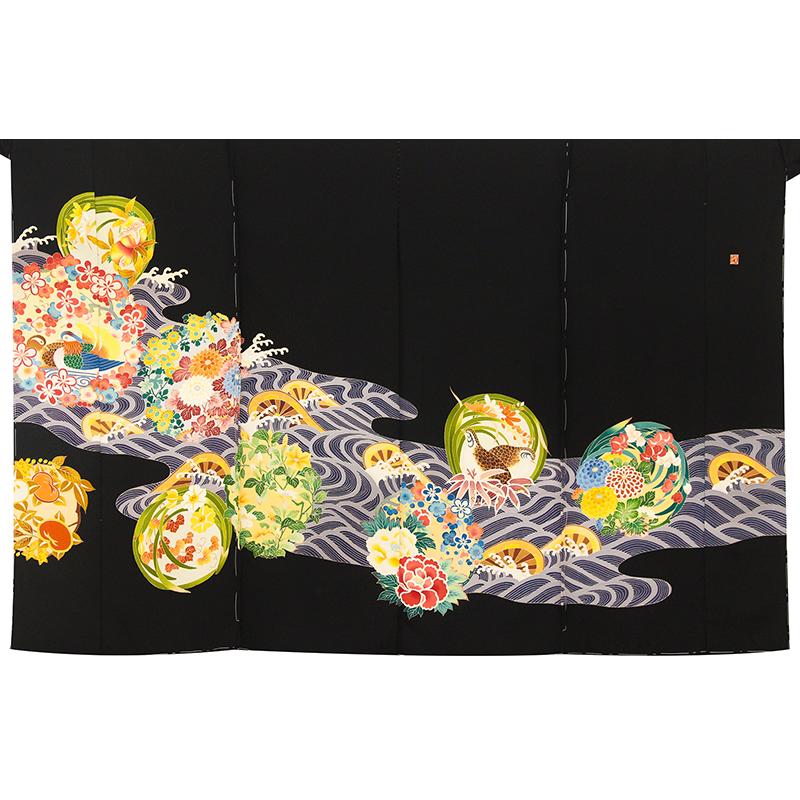 記念感謝祭【仕立無料】本加賀友禅伝統的工芸品手描加賀五彩染☆花鳥