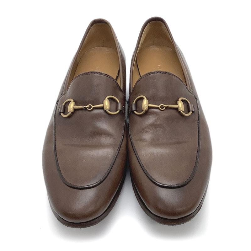 GUCCI グッチ ヨルダーン ホースビット ローファー ブラウン レザー
