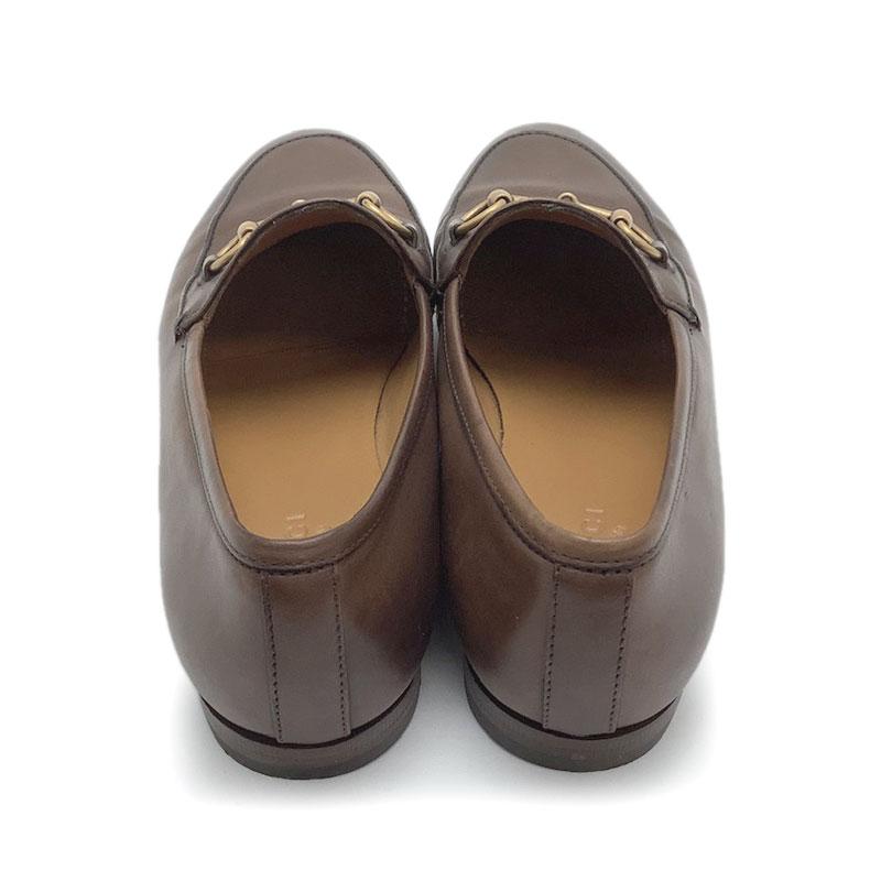 GUCCI グッチ ヨルダーン ホースビット ローファー ブラウン レザー