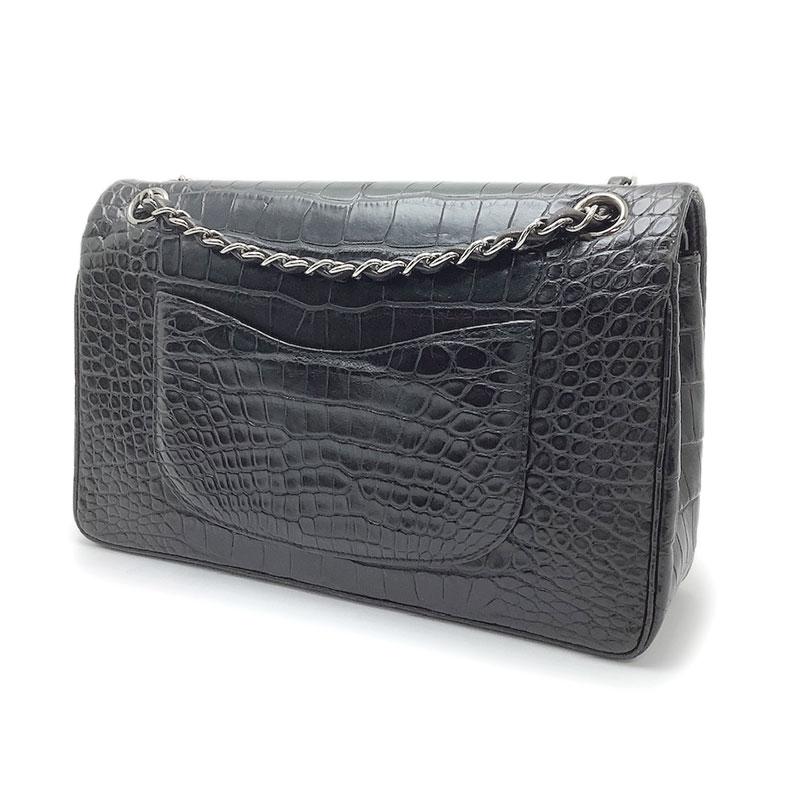 CHANEL シャネル ダブルフラップ チェーンショルダー クロコダイル