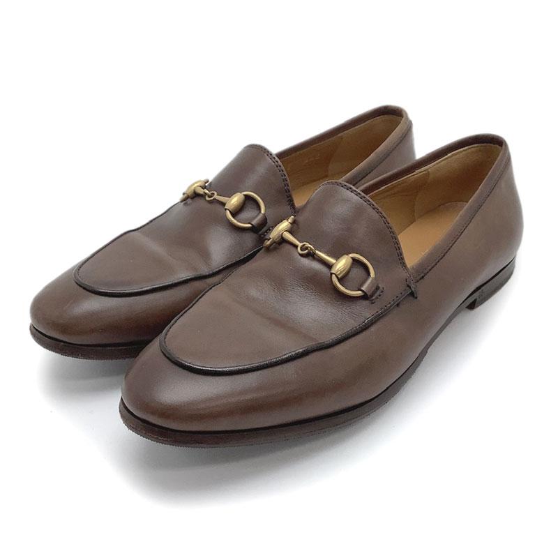 GUCCI グッチ ヨルダーン ホースビット ローファー ブラウン レザー