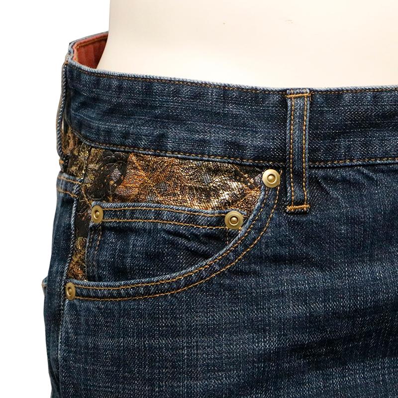 絡繰魂 粋 からくりだましい いき 鳳凰降臨 柄 刺繍 和柄 デニムパンツ