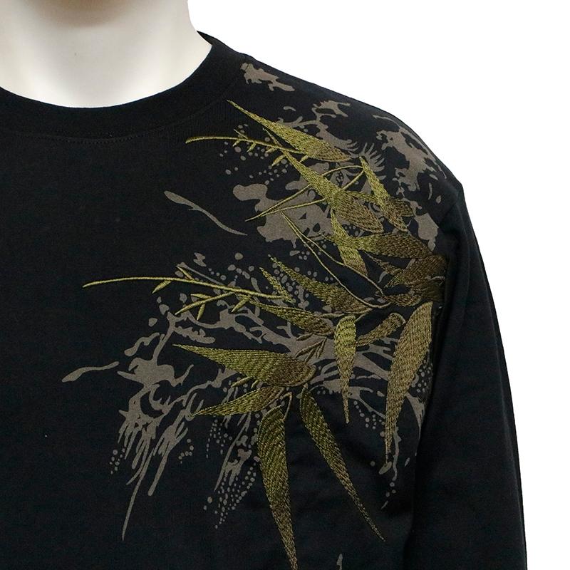 絡繰魂 粋 からくりだましい いき 信長の虎 刺繍 和柄 長袖Tシャツ