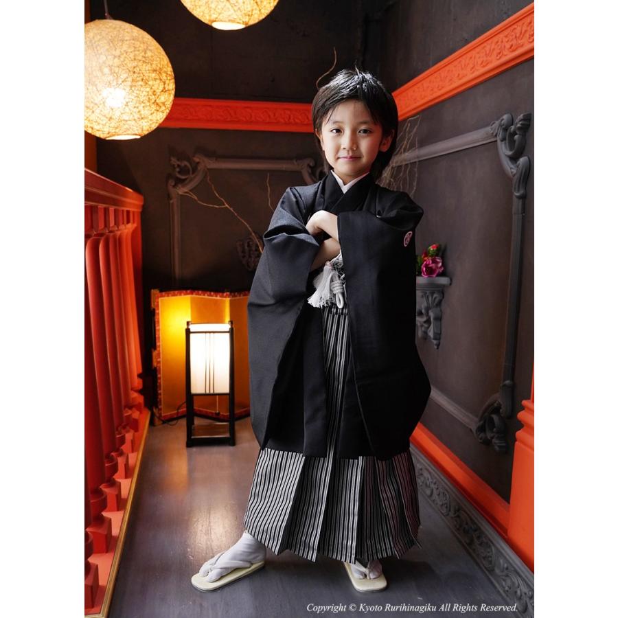 京都瑠璃雛菊 七五三 男の子 3歳 5歳 着物 フルセット 袴 無地