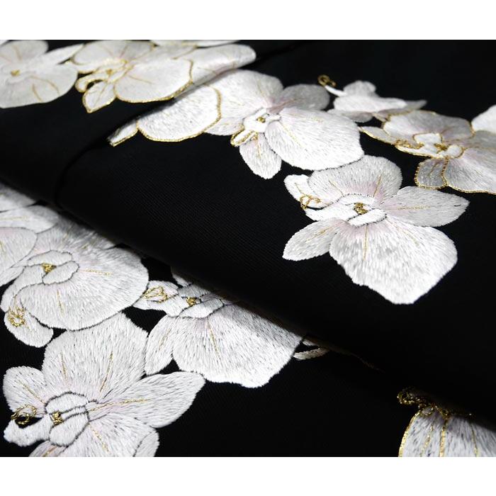 仕立て付き 刺繍訪問着 胡蝶蘭 新品 未仕立品 総刺繍 h-978 : 京都