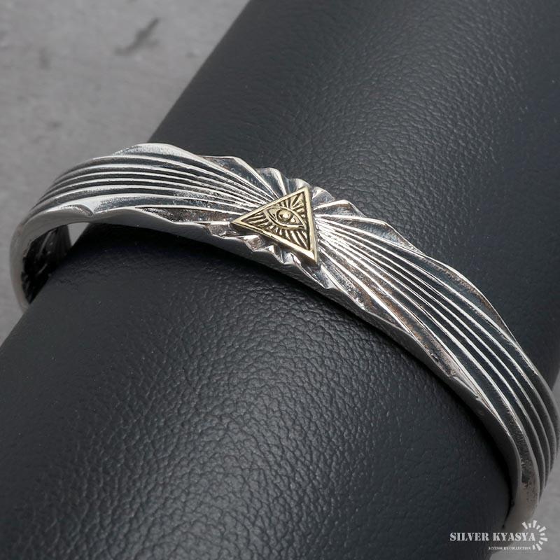 シルバー925 フリーメイソンバングル メンズ 腕輪 シルバーバングル