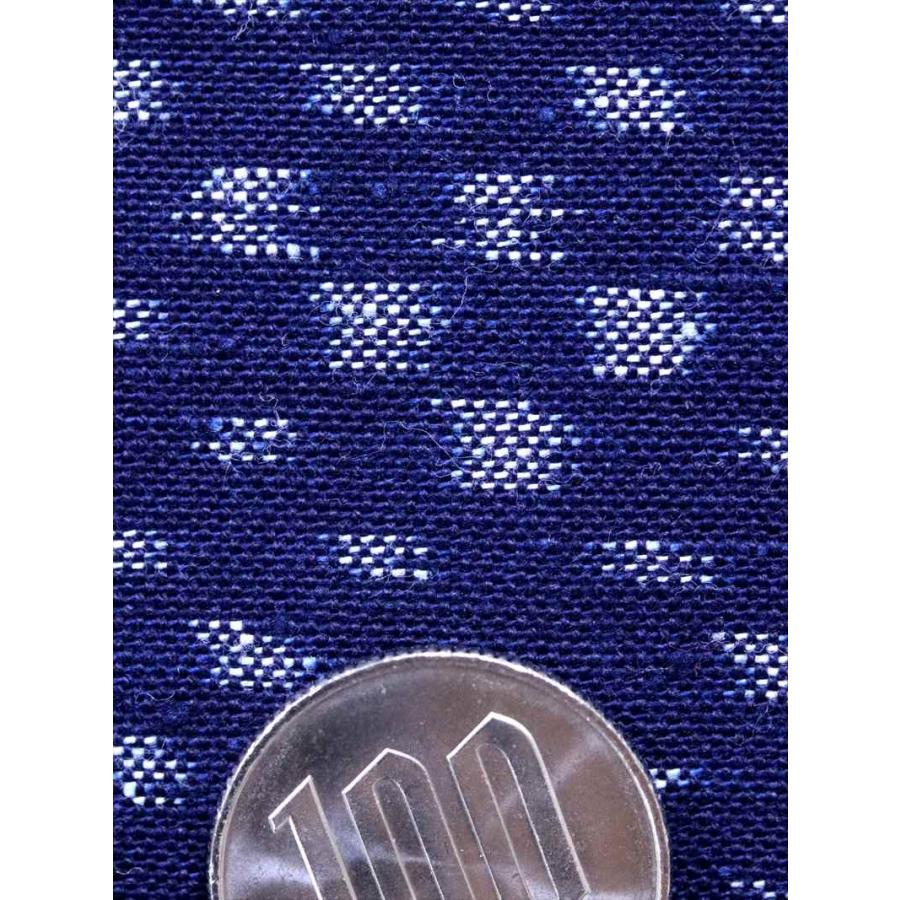 久留米絣 反物 kr-66 濃紺地・斜め格子柄・木綿の花 : ゆかた反物の