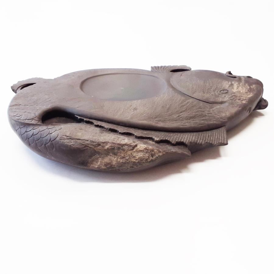 現品限り】旧麻子坑 端渓硯 魚型 硯 書道硯 きゅうましこう たん