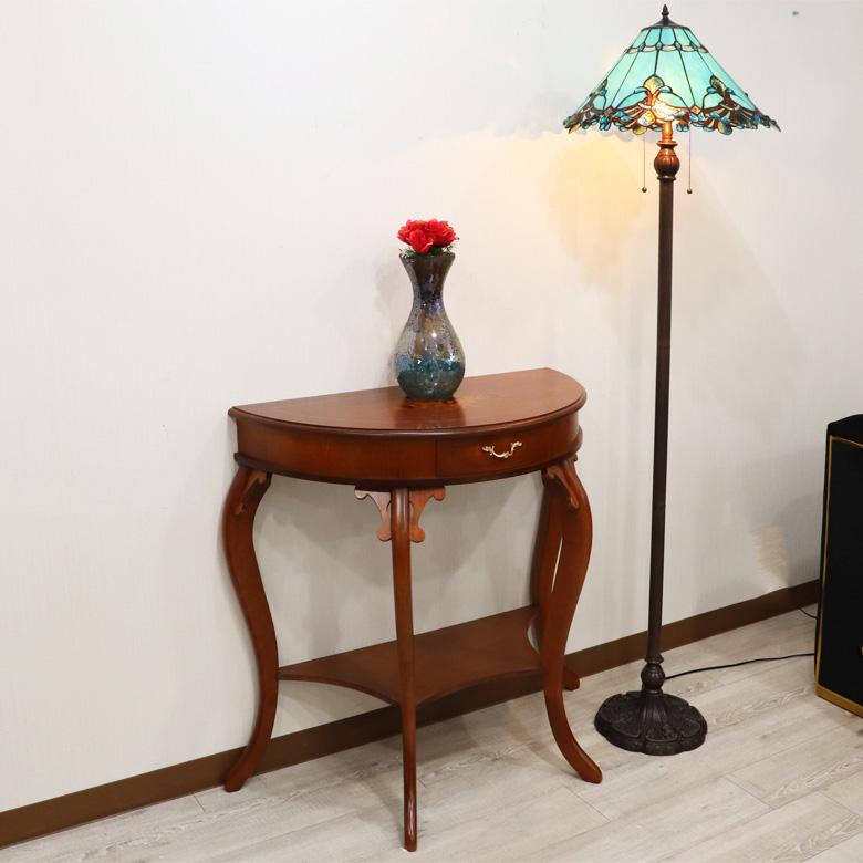 イタリア 象嵌 コンソール W90cm 823 引き出し付き花台 フラワー