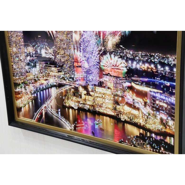 アートフレーム HANABI 花火 キラキラアート 額絵 ゴールドフレーム