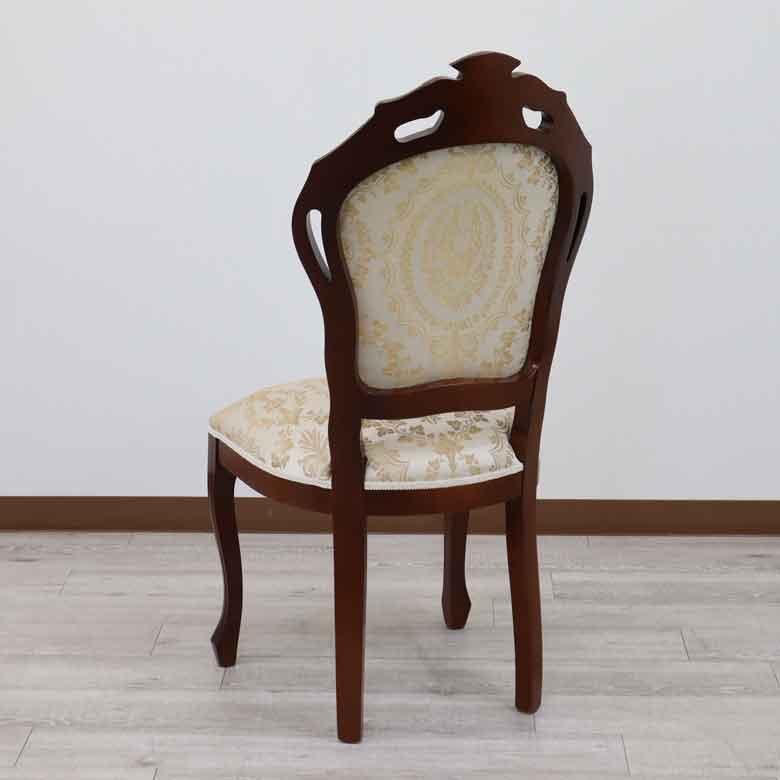 ダイニングチェア イタリア ベージュ 木製 猫脚 完成品 椅子 チェアー