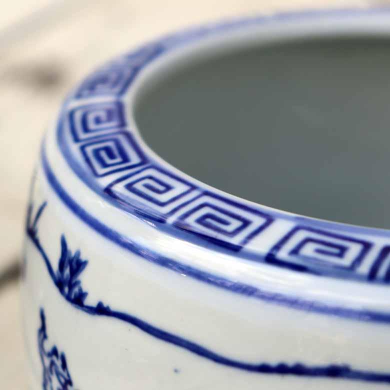 水鉢 2個セット 鳥獣戯画 シノワズリ ミニ火鉢 鉢カバー プランター