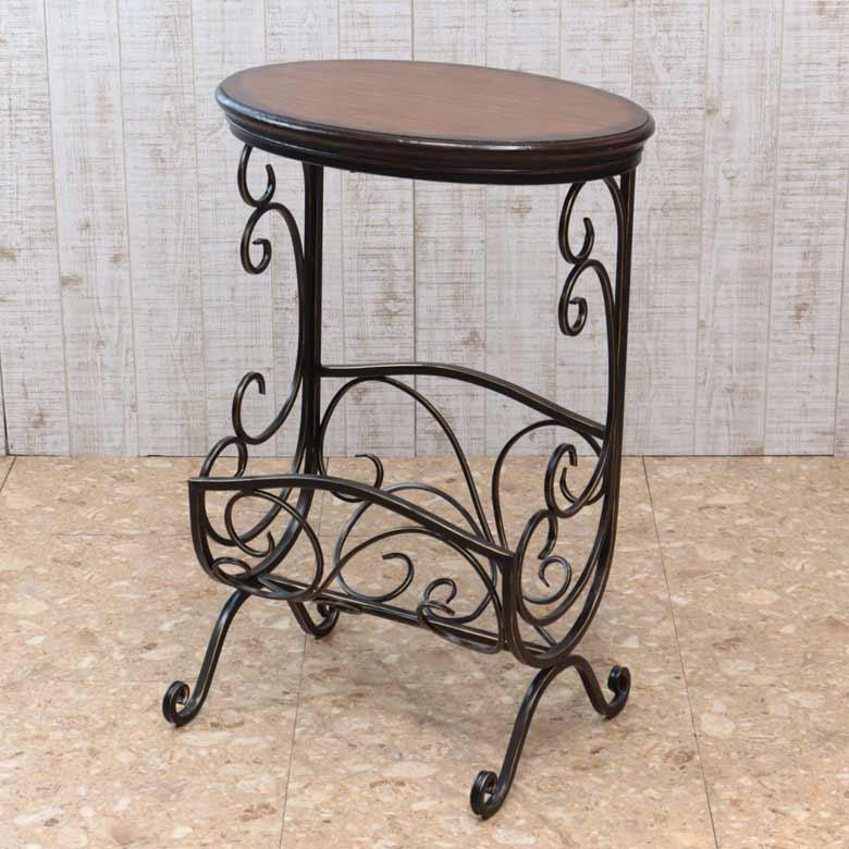 アイアン マガジンラックテーブル アンティーク仕上げ サイドテーブル