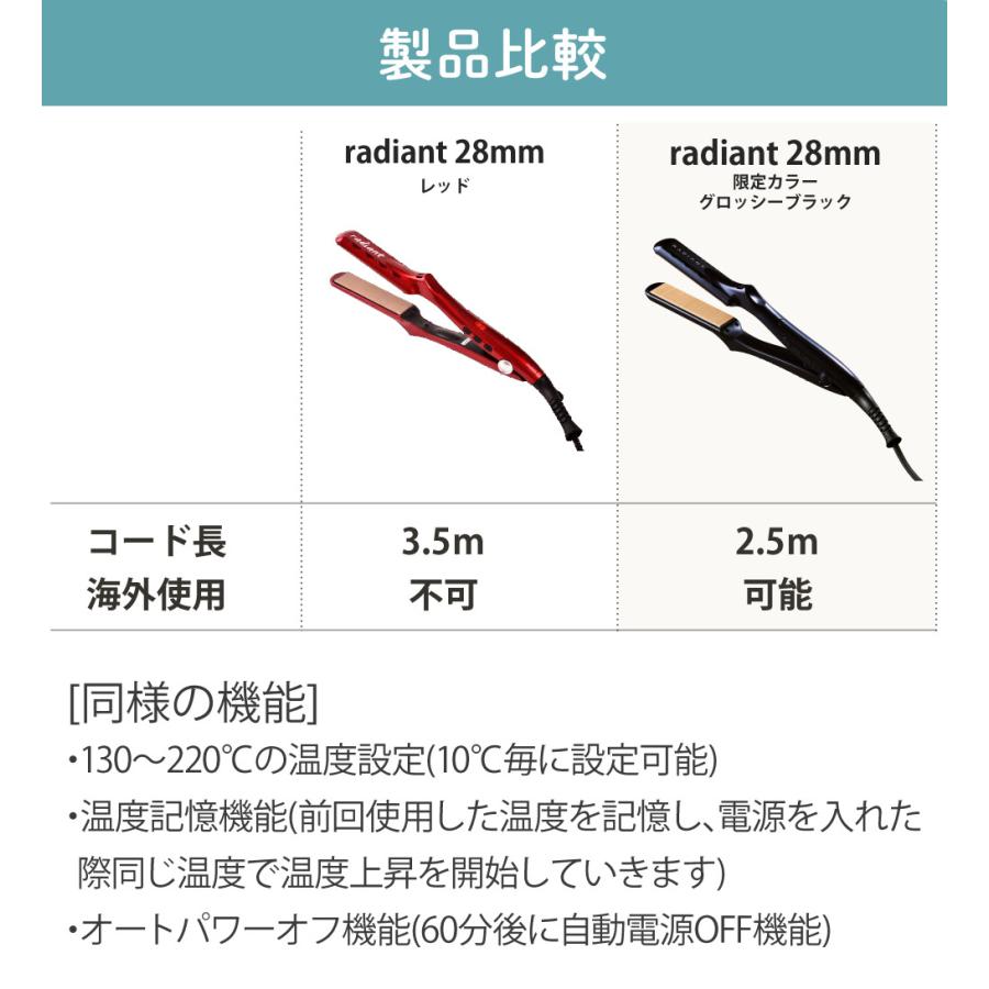 ラディアント ヘアアイロン 28mm ストレートアイロン 限定カラー
