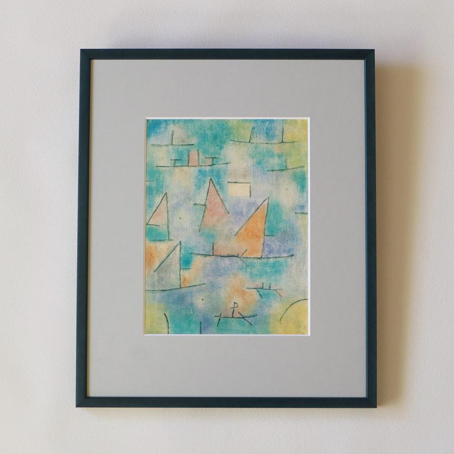 パウル・クレー「ヨットの浮かぶ港」アートポスター（フレーム付き