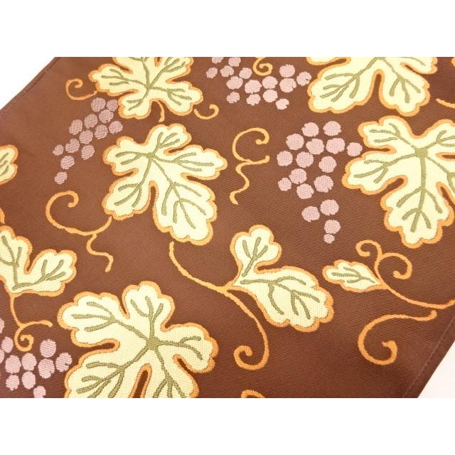 名古屋帯 生地 反物 ぶどう 葡萄 ブドウ 唐草模様 西陣織 京都府