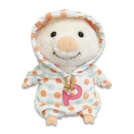ブタ ぬいぐるみ ぷーとん Sサイズ ドットパーカー 内藤デザイン研究所