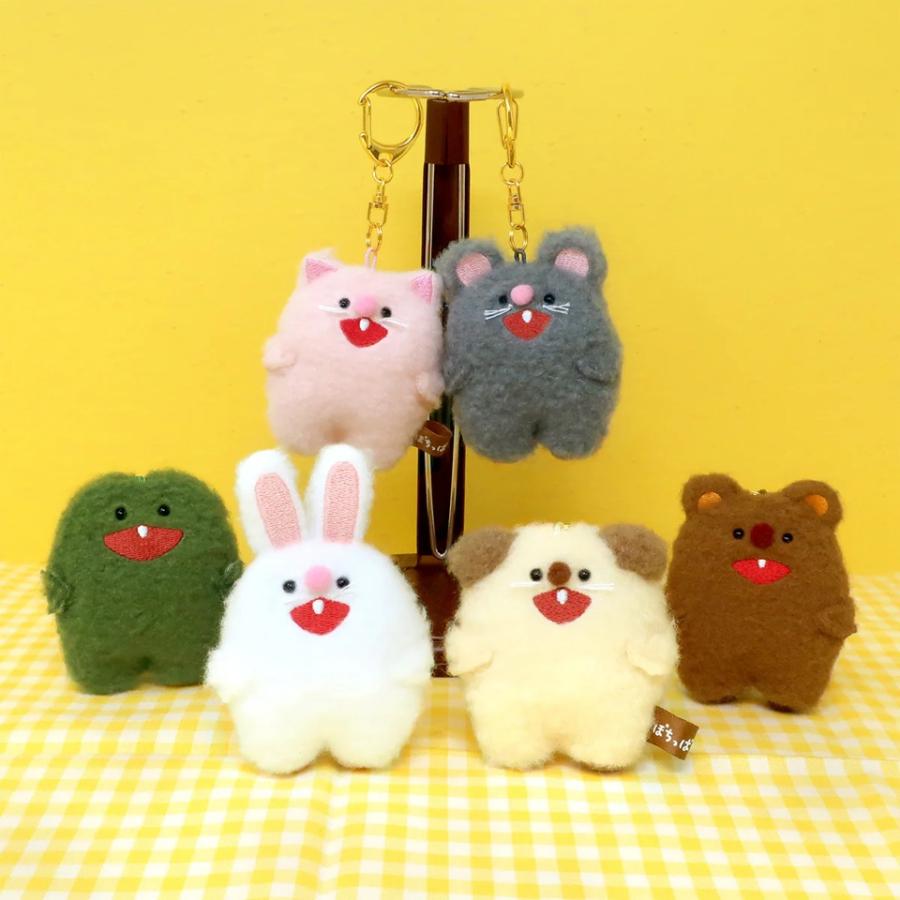 ぽちっぱ キーチェーン ぬいぐるみ マスコット 犬 猫 ネズミ ウサギ