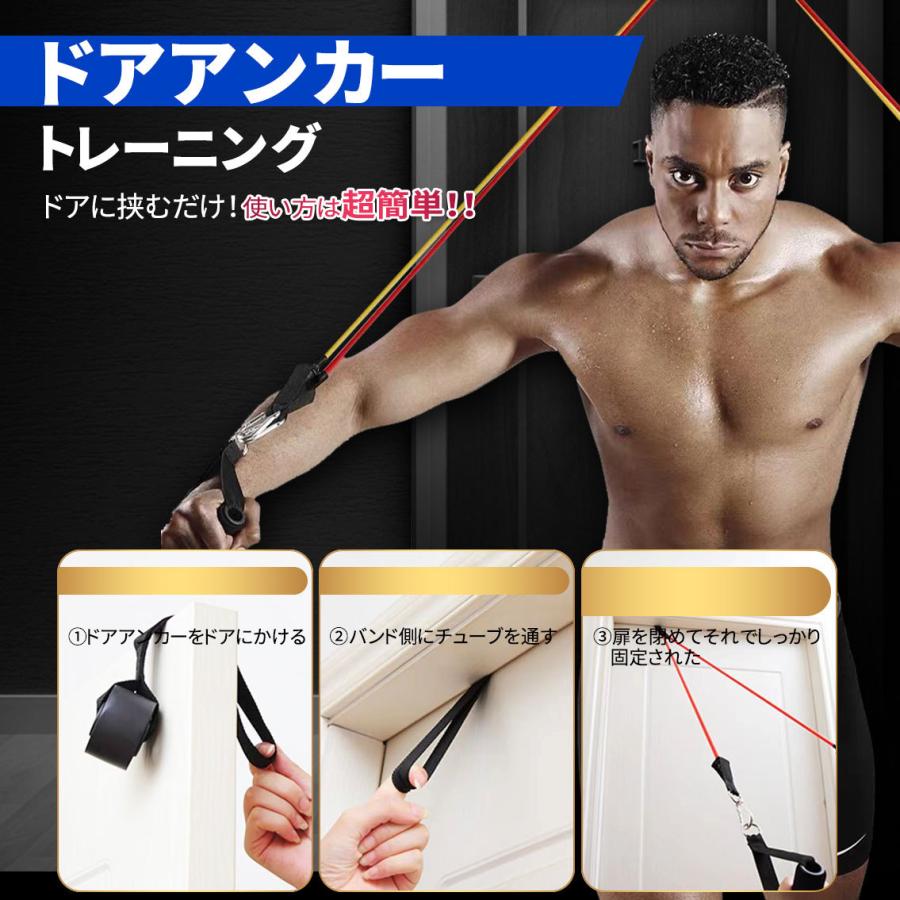 トレーニングチューブ 5本セット 強度別 エクササイズバンド 高強度